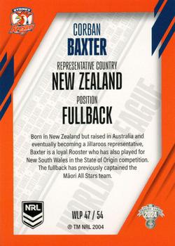 2024 NRL Traders Titanium - World In League Parallel #WLP47 Corban Baxter Back